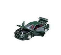 Modelo De Coche Vintage 1:64 para Nissan GTR R34 Z-Tune, Modelo Coche Colección Fundición A Presión Metal con Puerta Completa Aleación Verde Decoraciones De Mesa