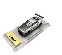 Modelo De Coche Vintage 1:64 para Nissan GTR R35 Lbwk LB Works 35GT-RR Modelo De Coche De Resina con Adornos De Moda Multicolor Decoraciones De Mesa(Silver)