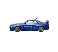 Modelo De Coche Vintage 1:64 para Nissan Skyline GTR R34 V-Spec Mines Modelo Coche Aleación Fundida A Presión Colección De Decoración del Hogar Decoraciones De Mesa
