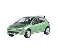 Modelo De Coche Vintage 1:64 para Peugeot 206 Sedán De Metal Modelo De Coche De Aleación De Fundición A Presión Vehículo Colección Adornos Decoraciones De Mesa(Green)