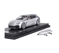 Modelo De Coche Vintage 1:64 para Porsche Panamera Touring Shooting Brake Modelo Coche De Aleación A Escala Modelo Exhibición Negro Plateado Decoraciones De Mesa(Silver)