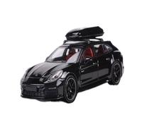 Modelo De Coche Vintage 1:64 para Porsche Panamera Touring Shooting Brake Modelo Coche De Aleación A Escala Modelo Exhibición Negro Plateado Decoraciones De Mesa(Black)