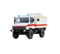 Modelo De Coche Vintage 1:64 para U1300L U300L DLRG Ambulancia + Camión Simulación Transportador Modelo De Aleación MPV Juguete Estático Decoraciones De Mesa(White)
