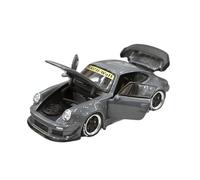 Modelo De Coche Vintage 1:64 Porsche RWB930 Modelo Coche Superdeportivo De Aleación Gris Cemento con Puertas Completas Dormitorio Juguetes Decoraciones De Mesa
