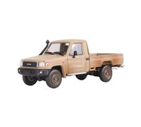 Modelo De Coche Vintage 1:64 Toyota Land Cruiser LC79 - Camioneta Militar Realista Modelo Fundido A Presión con Accesorios Decoraciones De Mesa(Beige)