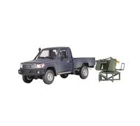 Modelo De Coche Vintage 1:64 Toyota Land Cruiser LC79 - Camioneta Militar Realista Modelo Fundido A Presión con Accesorios Decoraciones De Mesa(Blue B)
