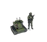 Modelo De Coche Vintage 1/72 para Vehículo De Combate No Tripulado Y Modelo Guardián con Figura Verde Kit De Decoración De Exhibición Decoraciones De Mesa