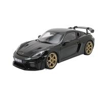 Modelo De Coche Vintage 118 para Porsche GT4 RS Cayman Mini Toy Alloy Car Model Collection Scale Vehicle Display Decoraciones De Mesa(Black)
