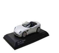 Modelo De Coche Vintage Adornos En Miniatura para Coche Alfa Romeo 8C Spider Blanco Convertible De Metal Escala 1:64 Decoraciones De Mesa