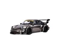 Modelo De Coche Vintage Colección De Modelos Coches Aleación Retro con Proceso Cepillado Plateado Alerón Trasero Porsche RWB964 GT Escala 1:64 Decoraciones De Mesa