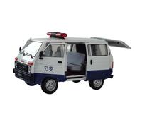 Modelo De Coche Vintage Exhibición De Modelos Automóviles Aleación Daihatsu TJ110 Camioneta De Policía Mensajero Seguridad Pública Escala 1/18 Decoraciones De Mesa(White B)