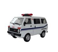 Modelo De Coche Vintage Exhibición De Modelos Automóviles Aleación Daihatsu TJ110 Camioneta De Policía Mensajero Seguridad Pública Escala 1/18 Decoraciones De Mesa(White A)