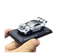 Modelo De Coche Vintage Exposición De Modelos De Superdeportivos De Aleación Porsche 911 (992) GT3 RS 2024 A Escala 1:64 Decoraciones De Mesa(Silver A)