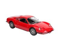 Modelo De Coche Vintage Ferrari Dino 246 GT 1968 - Coche En Miniatura De Aleación Roja Escala 1/18 Coleccionable No Se Puede Abrir La Puerta Decoraciones De Mesa