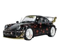 Modelo De Coche Vintage Kit De Carrocería Porsche RWB Aoki Aleación Negra Modelo Coleccionable Decoración Vehículo Raro 2021 Escala 1:18 Decoraciones De Mesa