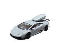 Modelo De Coche Vintage Maverick Huracan Modificado A Escala 1:64 con Maleta Modelo De Exhibición De Aleación para Entusiastas del Motor Decoraciones De Mesa(Gray)