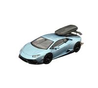 Modelo De Coche Vintage Maverick Huracan Modificado A Escala 1:64 con Maleta Modelo De Exhibición De Aleación para Entusiastas del Motor Decoraciones De Mesa(Blue)