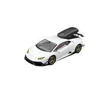 Modelo De Coche Vintage Maverick Huracan Modificado A Escala 1:64 con Maleta Modelo De Exhibición De Aleación para Entusiastas del Motor Decoraciones De Mesa(White)