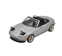Modelo De Coche Vintage Mazda Miata MX-5 NA Versión Abatible Convertible En Aleación Color Plateado con Ruedas Negras Escala 1:64 Decoraciones De Mesa