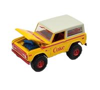 Modelo De Coche Vintage Minifigura De Coche De Aleación con Adorno De Rueda Roja Todoterreno Ford Bronco 1976 Escala 1/64 Recuerdo Vacaciones Decoraciones De Mesa