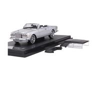 Modelo De Coche Vintage Modelo A Escala 1:64 del Rolls-Royce Corniche IV Coche Clásico Convertible De Aleación Retro Versión Capota Blanda Decoraciones De Mesa(Silver)