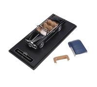 Modelo De Coche Vintage Modelo A Escala 1:64 del Rolls-Royce Corniche IV Coche Clásico Convertible De Aleación Retro Versión Capota Blanda Decoraciones De Mesa(Black)