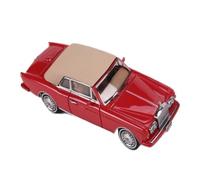 Modelo De Coche Vintage Modelo A Escala 1:64 del Rolls-Royce Corniche IV Coche Clásico Convertible De Aleación Retro Versión Capota Blanda Decoraciones De Mesa(Red)