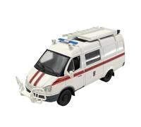 Modelo De Coche Vintage Modelo De Aleación De Coche De Policía ACM 1/43 para Fábrica AАЗ-2705 “ГАЗenb” Vehículo De Fundición A Presión Blanco Decoraciones De Mesa