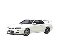 Modelo De Coche Vintage Modelo De Coche A Escala Aleación Nissan Skyline GT R34 V-Spec A Escala 1/18 Exhibición De Colección Vehículos Raros Decoraciones De Mesa(White)