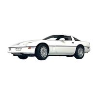 Modelo De Coche Vintage Modelo De Coche Chevrolet Corvette C4 1986 Escala 1:18 De Aleación Fundida A Presión con Puertas Completas Multicolor Decoraciones De Mesa(White)
