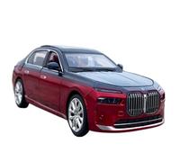 Modelo De Coche Vintage Modelo De Coche De Aleación BMW I7 A Escala 1/24 Versión con Sonido Y Luz Colección Adornos Juguete Fundición A Presión Decoraciones De Mesa(Red)