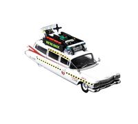 Modelo De Coche Vintage Modelo De Coche De Aleación Cadillac Miller Ecto-1 Escala 1:64 Color Blanco para Viajes Exhibición En Interiores Decoraciones De Mesa