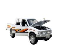 Modelo De Coche Vintage Modelo De Coche De Metal Toyota Hilux 1/32 con Sonido Y Luz Camioneta De Juguete Extraíble para Colección Decoraciones De Mesa(White)