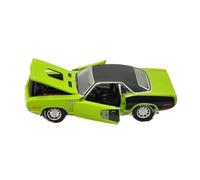 Modelo De Coche Vintage Modelo De Coche En Aleación Plymouth Cuda 383 1971 con Diseño Triple Puerta Escala 1/64 Vehículos De Fundición A Presión Decoraciones De Mesa