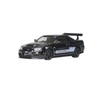 Modelo De Coche Vintage Nissan Skyline GTR R34 Z-Tune Endgame Edición Limitada Modelo De Coche Colección Aleación Negra 1:64 Decoraciones De Mesa