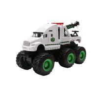 Modelo De Coche Vintage para Grúa De Rueda Gigante Modelo Camión Lodo Descarga Aleación Coche Inercia Potencia Puede Deslizarse Juego Juguete Decoraciones De Mesa(White)