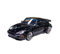 Modelo De Coche Vintage Porsche 911 964 Turbo S Modelo De Coche De Aleación Fundido A Presión Flachbau VM160 Escala 1:43 Decoraciones De Mesa(Black)