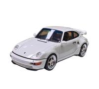 Modelo De Coche Vintage Porsche 911 964 Turbo S Modelo De Coche De Aleación Fundido A Presión Flachbau VM160 Escala 1:43 Decoraciones De Mesa(White)