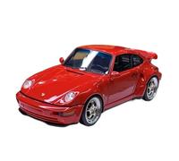 Modelo De Coche Vintage Porsche 911 964 Turbo S Modelo De Coche De Aleación Fundido A Presión Flachbau VM160 Escala 1:43 Decoraciones De Mesa(Red)
