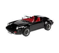 Modelo De Coche Vintage Porsche 911 Speed Convertible Edición Coleccionable Modelo De Coche De Aleación Negra con Interior Rojo Escala 1:12 Decoraciones De Mesa