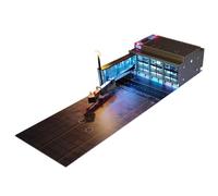 Modelo de construcción de terminal de aeropuerto a escala 1/200 con luces, muelle de delantal, exhibición de escena de aviación en miniatura (B05)