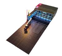 Modelo de construcción de terminal de aeropuerto iluminado a escala 1/200 con luces LED y delantal, diseño modular hecho a mano altamente detallado para entusiastas de la aviación y coleccionistas