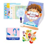 Modelo de Dientes - Tarjetas de Defensa con Cepillo de Dientes, Tarjeta Educativa sobre Higiene | Juguetes de Dentista, Juguetes para Sensibilización sobre Higiene para 3 Años y pl