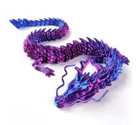 Modelo de dragón impreso en 3D, figura de dragón articulada flexible para niños y adultos (morado)