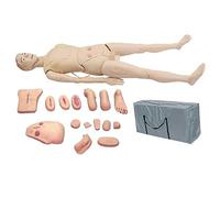 Modelo de enseñanza, maniquí de enfermería, maniquí geriátrico con módulo para heridas + módulo de amputación + órganos internos de anatomía del tórax