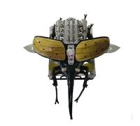Modelo de escarabajo mecánico de metal, motor dinámico de insectos biónicos de simulación Mini V8, listo para jugar, decoración de escritorio Cyber-Punk y regalo (alas coloridas)