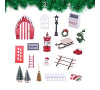 Modelo de Escena en Miniatura, Accesorio navideño para casa de muñecas, decoración de Pueblo de Madera, pequeño muñeco de Nieve navideño, de Escritorio Festivo, Coleccionable a Escala 1:12 | pa