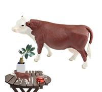 Modelo de figura de ganado: miniatura de ganado detallado, decoración de la granja, simulación cognitiva de niños | El modelo de nivel de Bauernhofs KUH huyó de la consagración Bullais Barker, Toys fo
