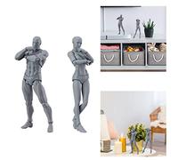 Modelo de figuras de dibujo de 2 uds. De 5, 91 pulgadas, figura de acción masculina y femenina, modelo de pintura corporal de maniquí poseable para artistas