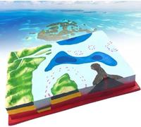 Modelo de Forma Terrestre de Geografía, Modelo Educativo Island Genesis, Herramienta de Demostraciones de Clases de Geología, 57x42x10cm, Textura Clara, for exhibición de Aprendizaje en el Aula(Small)